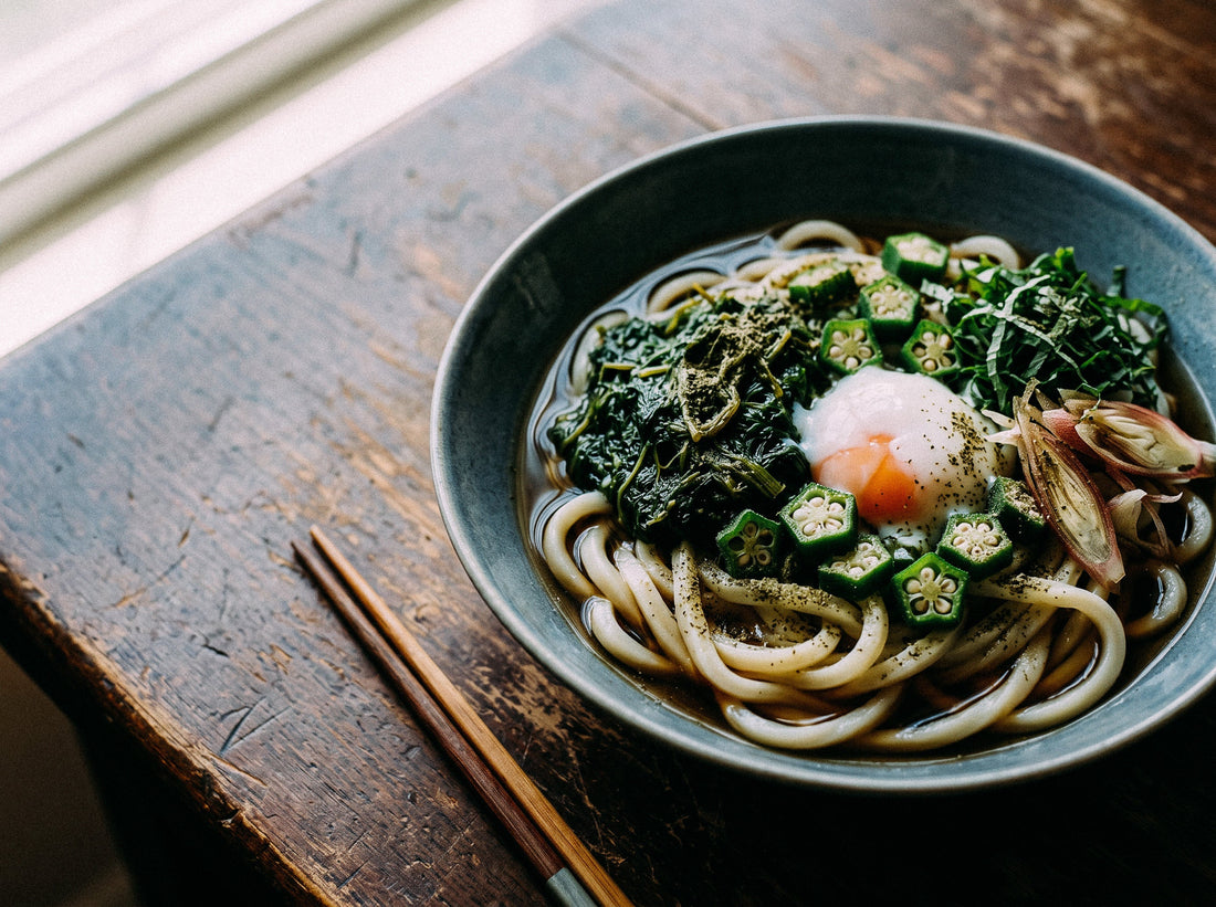 FlareLine「CITRUS EMBER」で作る「モロヘイヤとオクラのねばねば冷やし辛うどん」